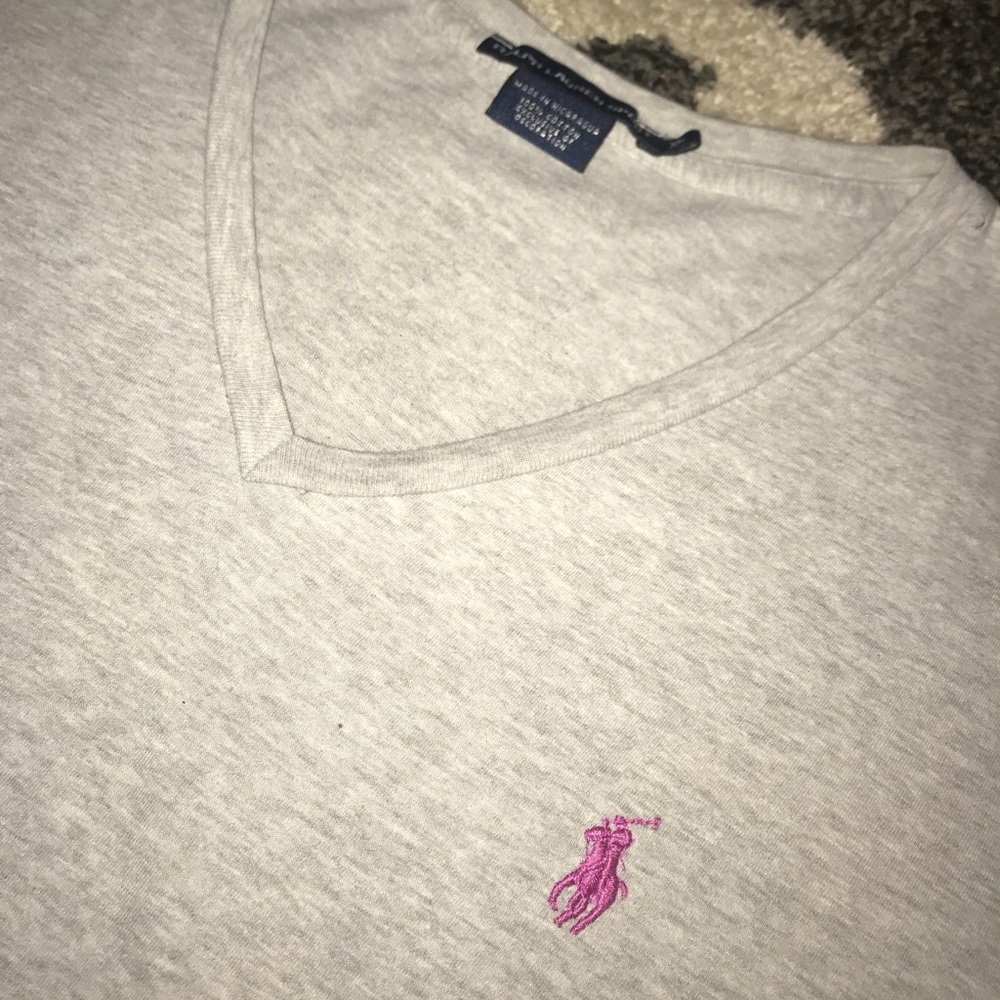 Women’s Ralph Lauren polo Vneck size XL, grey